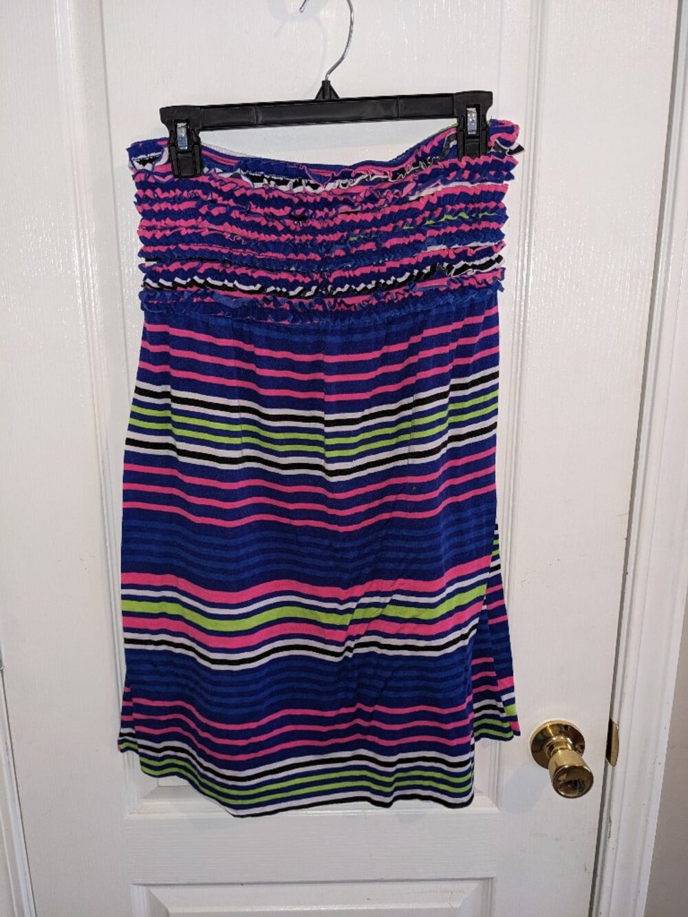 Xhiliration Striped Sleeveless Top Sz L